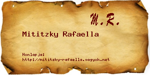 Mititzky Rafaella névjegykártya